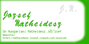 jozsef matheidesz business card